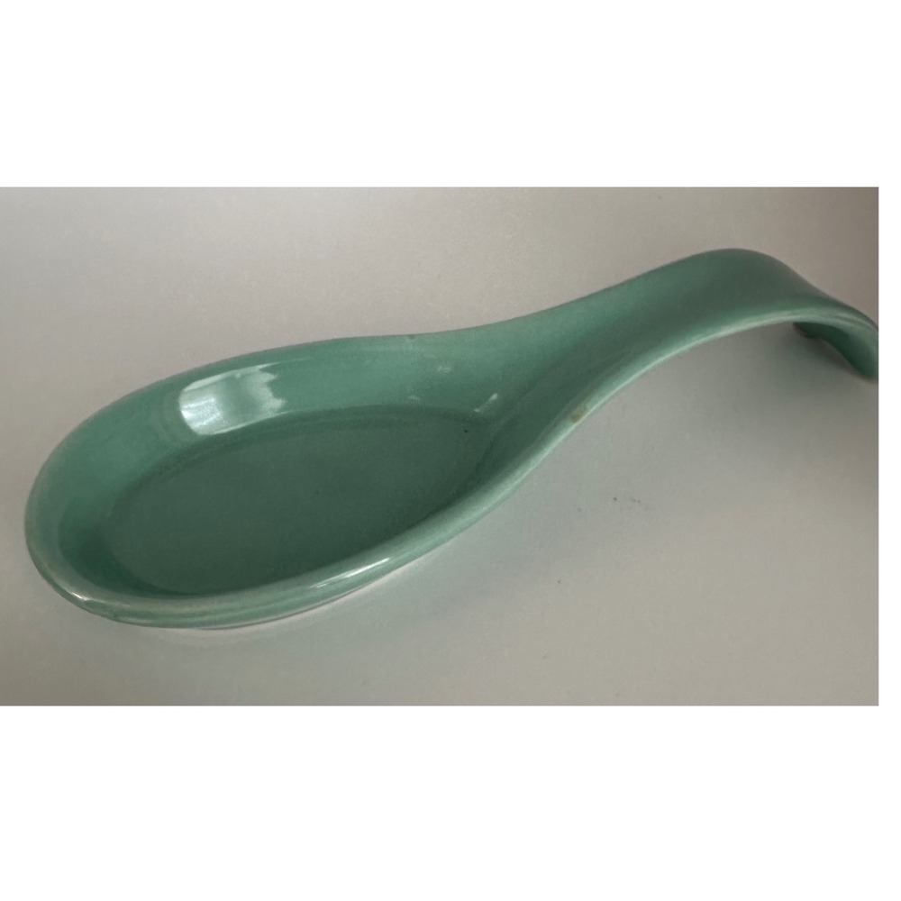 Vintage Seafoam Green Ceramic Spoon Rest Made in Japan Mid Century Modern Style